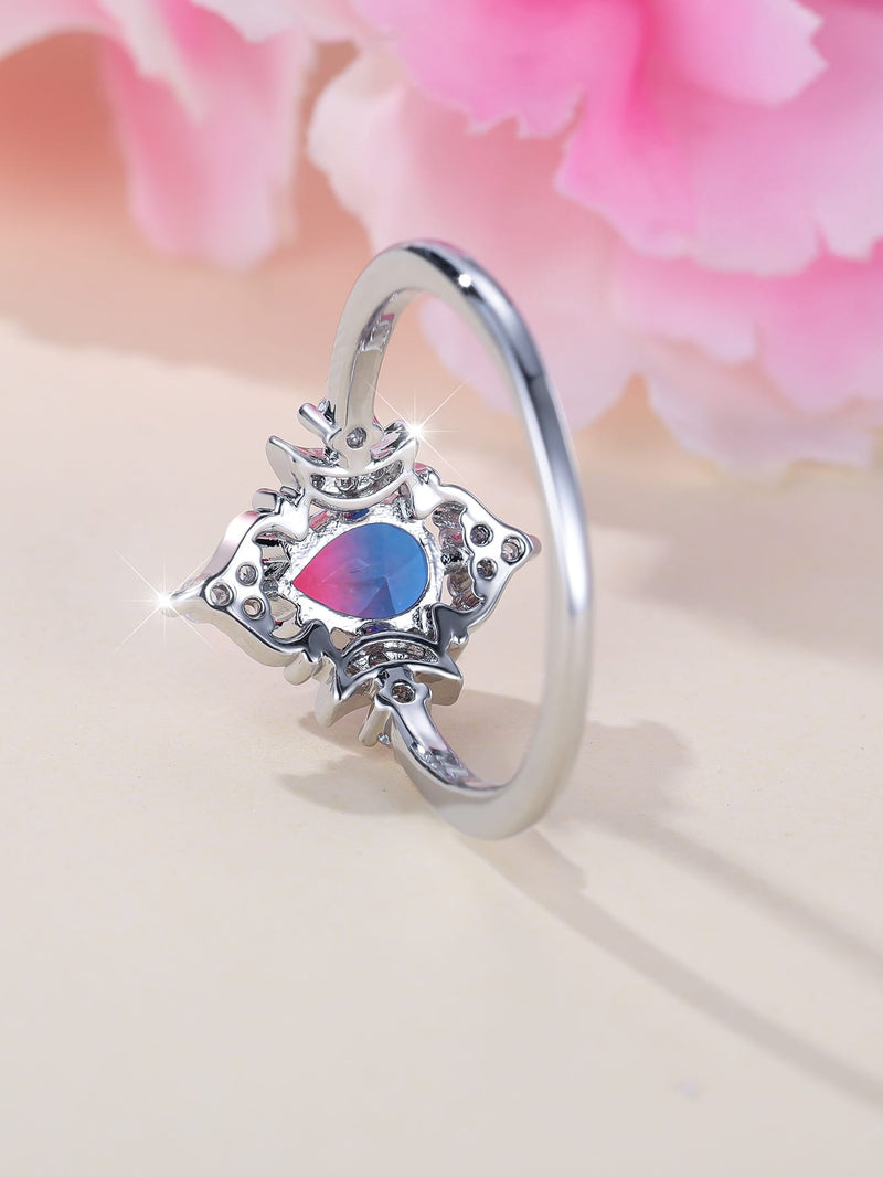 Mystic Triple Moon Goddess Tourmaline Ring