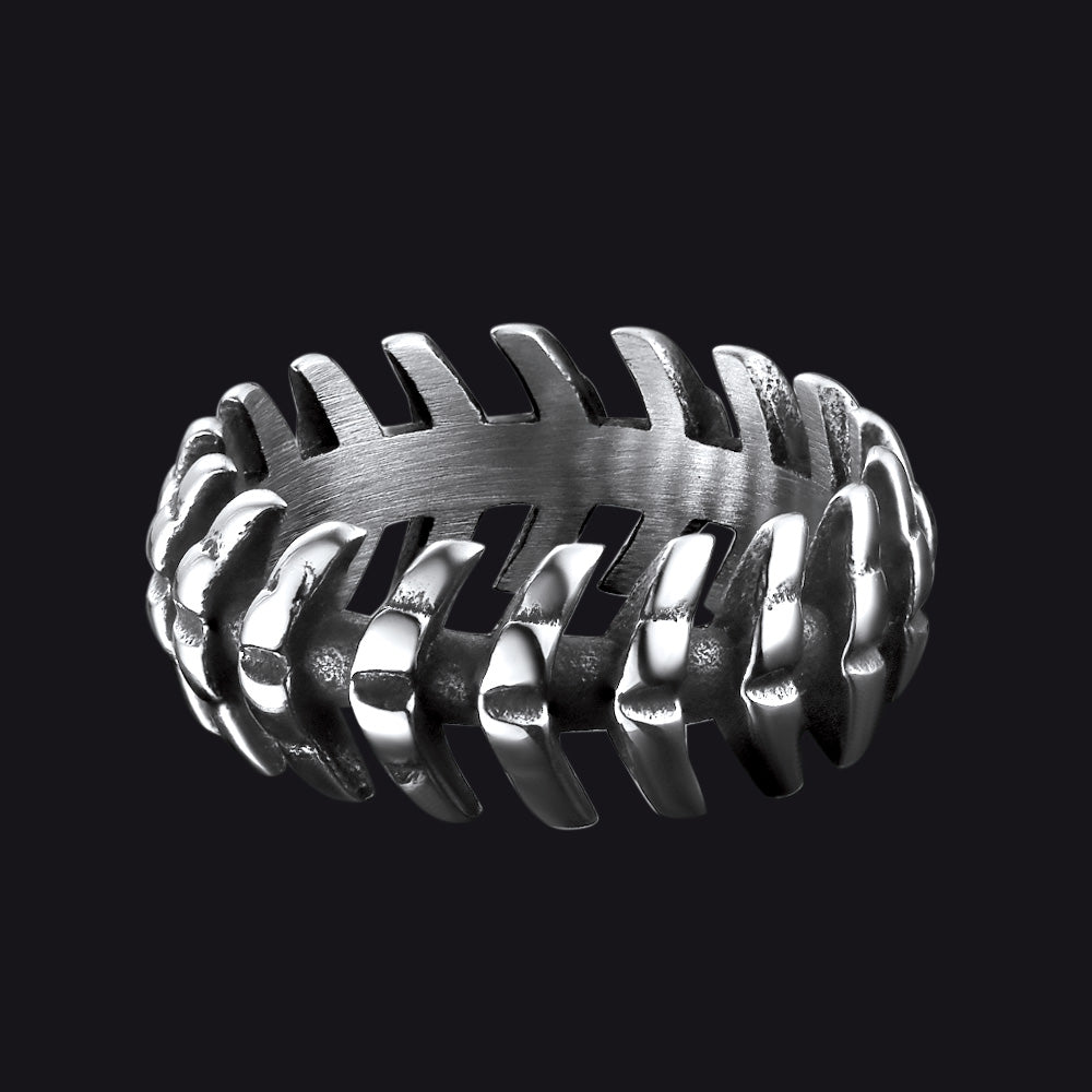 Punk Looped Bone Ring Vertebrae Band Ring for