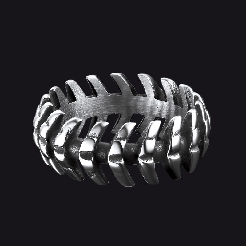 Punk Looped Bone Ring Vertebrae Band Ring for