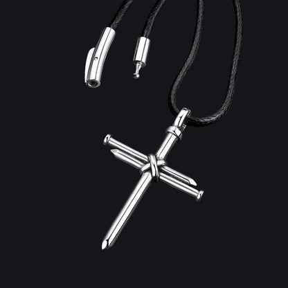 Christian Nail Cross Pendant Necklace for