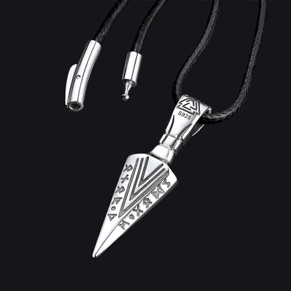Viking Odin Gungnir Sword Necklace With Runes for