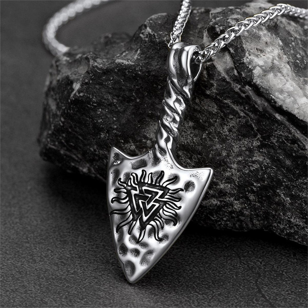 Flash Viking Gungnir Necklace With Valknut Amulet Jewelry for