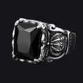 Crystal Crown Black Onyx Ring for