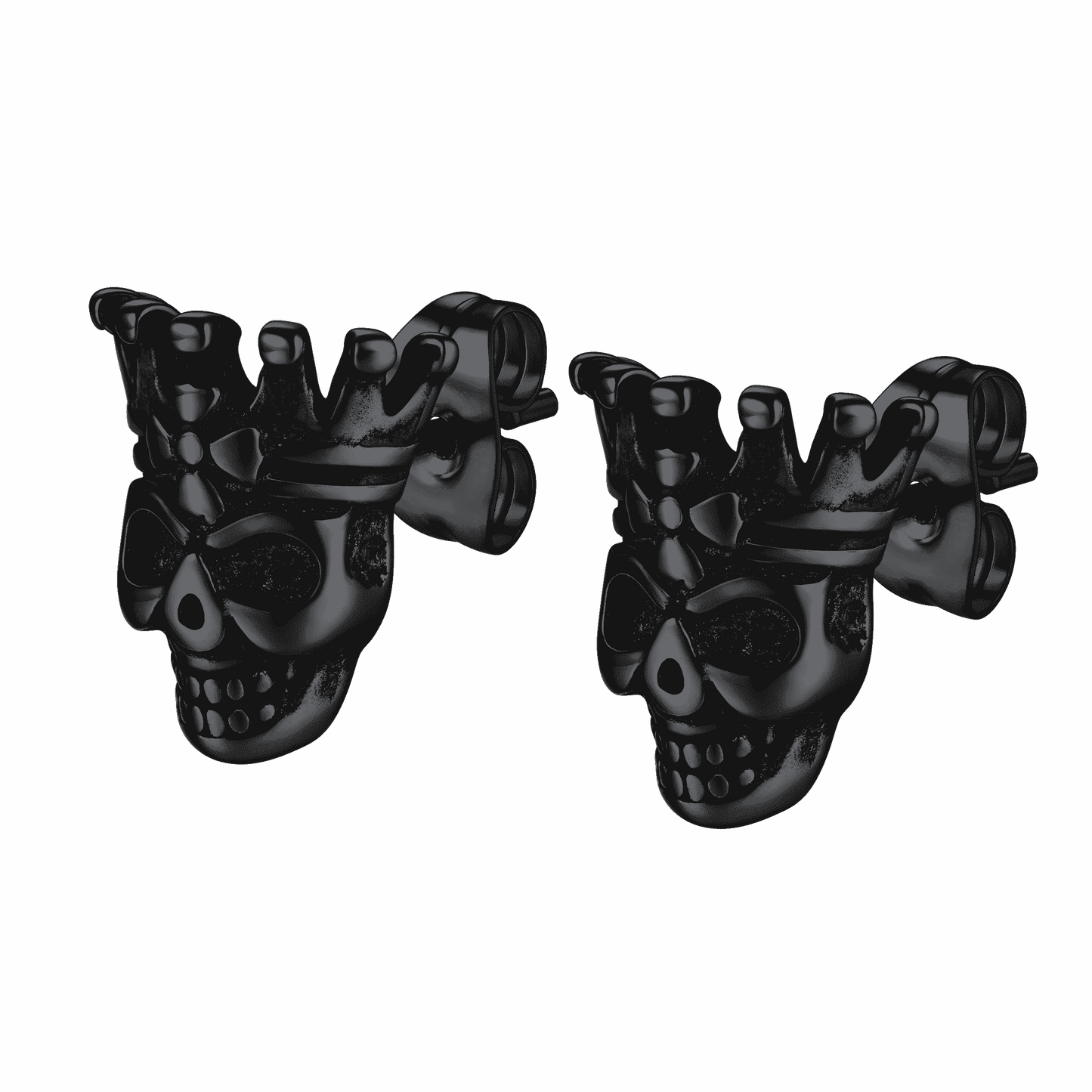 Punk Crown Skull Stud Earrings for Halloween Gift