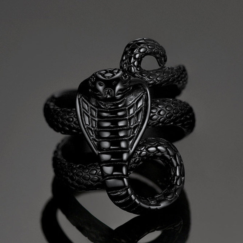 Gothic Punk Cobra Snake Ring for