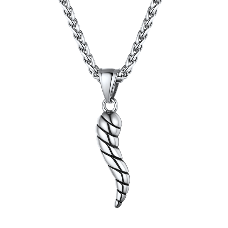 Italian Horn Pendant Necklace Cornicello Amulet Talisman
