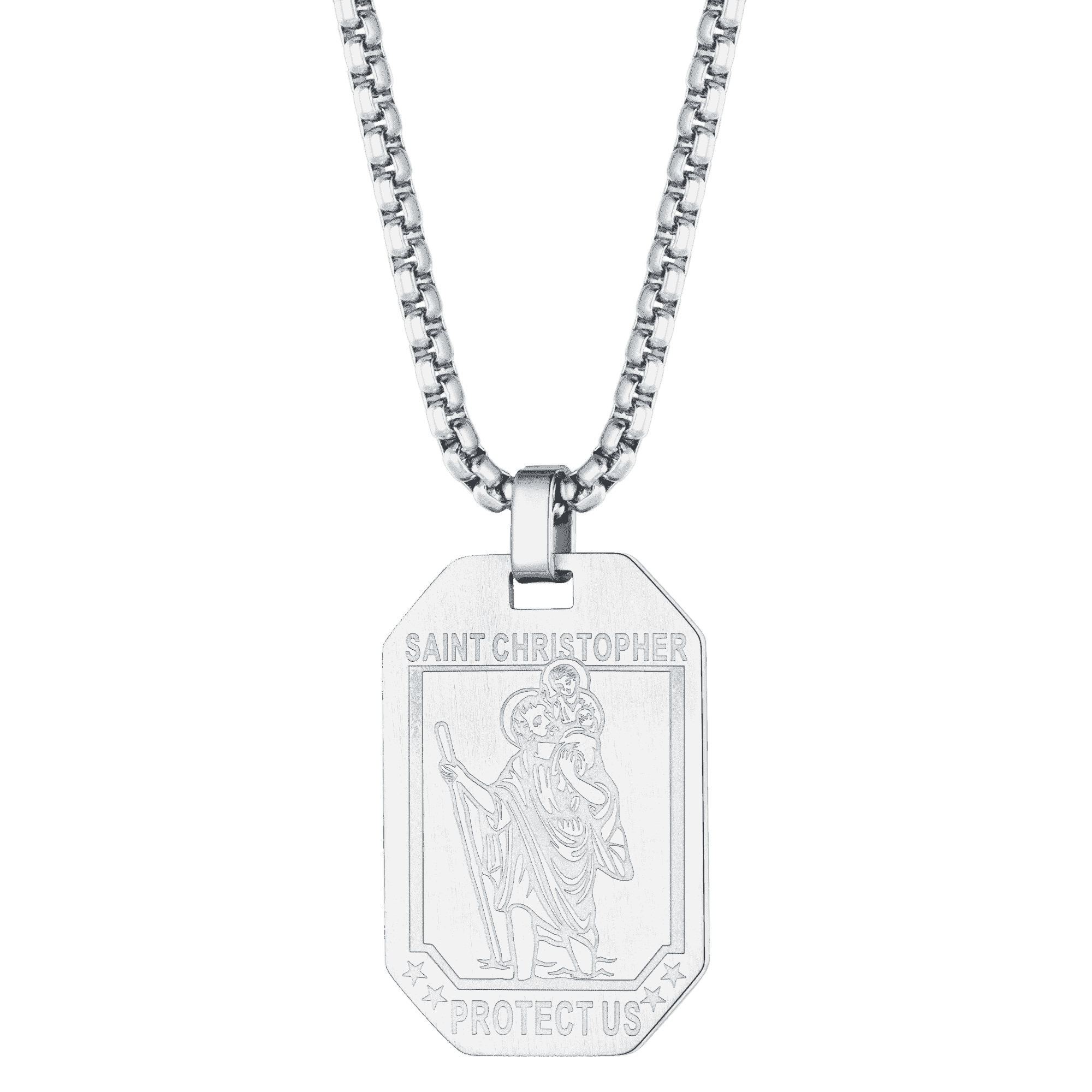 St. Christopher Dog Tag Necklace for