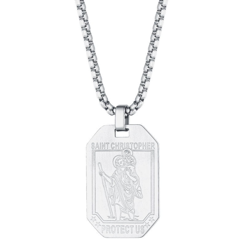 St. Christopher Dog Tag Necklace for