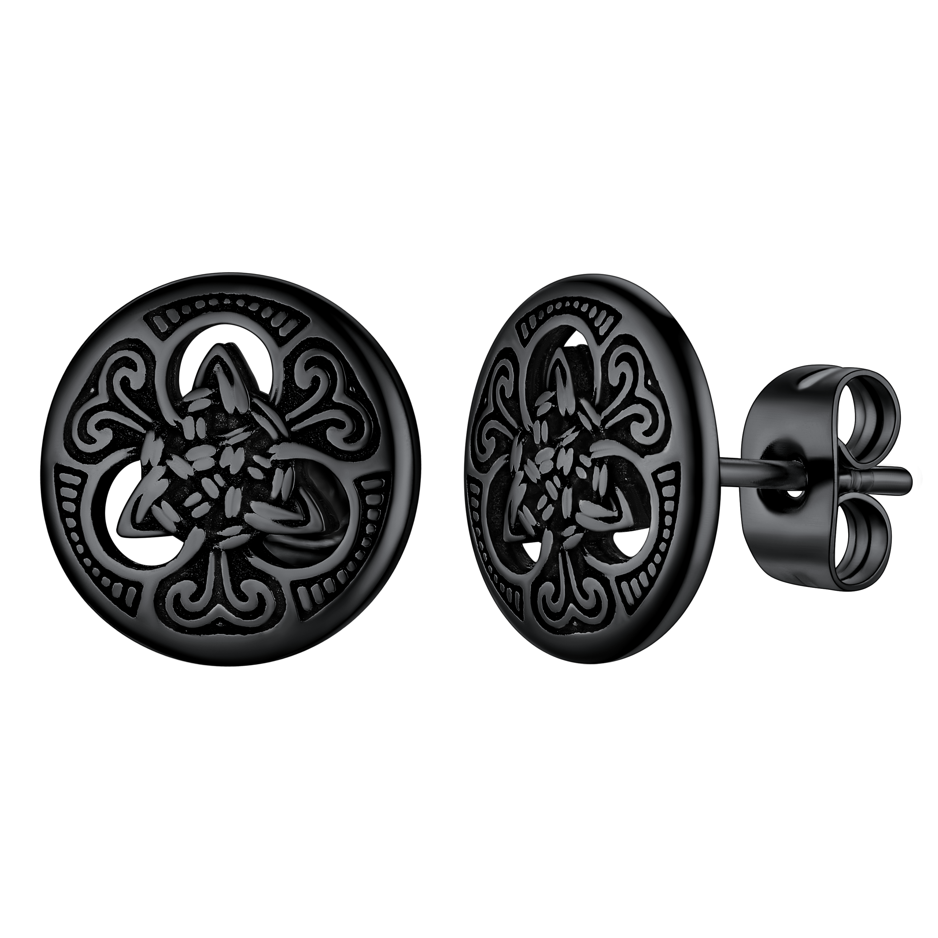 Round Irish Celtic Knot Stud Earrings for