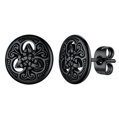 Round Irish Celtic Knot Stud Earrings for