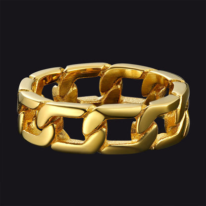 Chunky Cuban Link Chain Ring for Stainless Steel