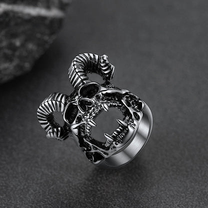 Satanic Baphomet Goat Skull Ring for