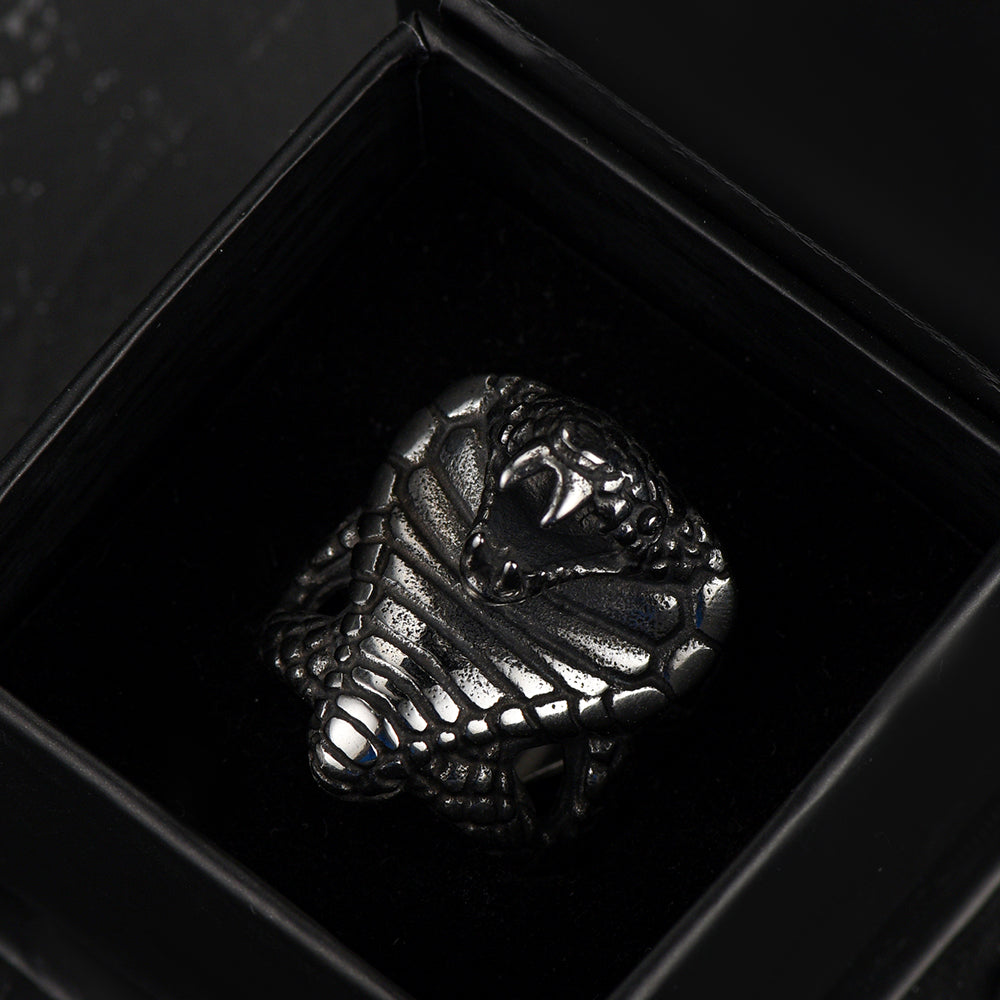 Gothic Huge Cobra Snake Ring Stainless Steel Ring for