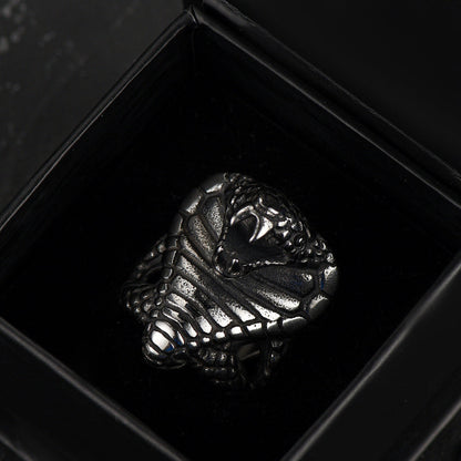Gothic Huge Cobra Snake Ring Stainless Steel Ring for