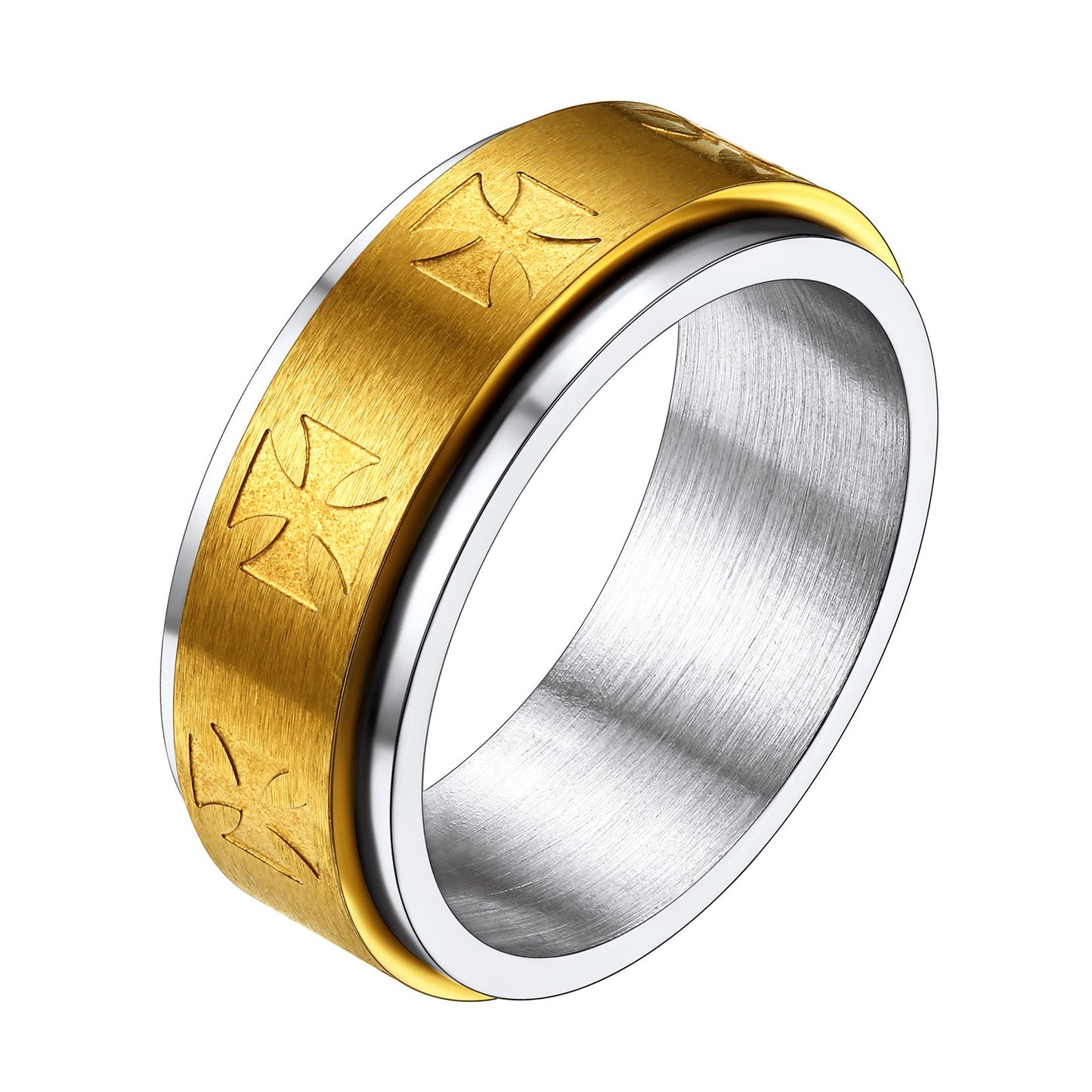 Knights Templar Cross Anxiety Ring for