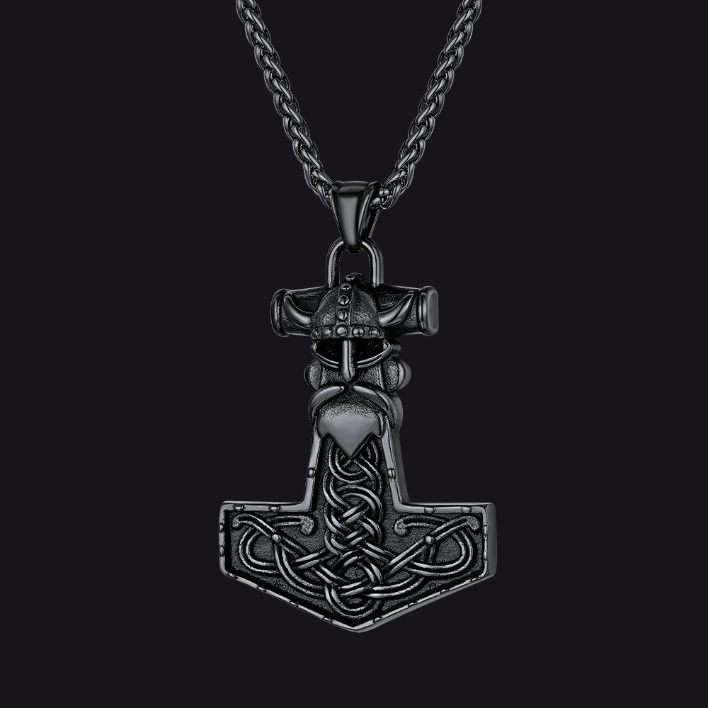 Viking Mjolnir Thor Hammer Necklace Odin Pendant for