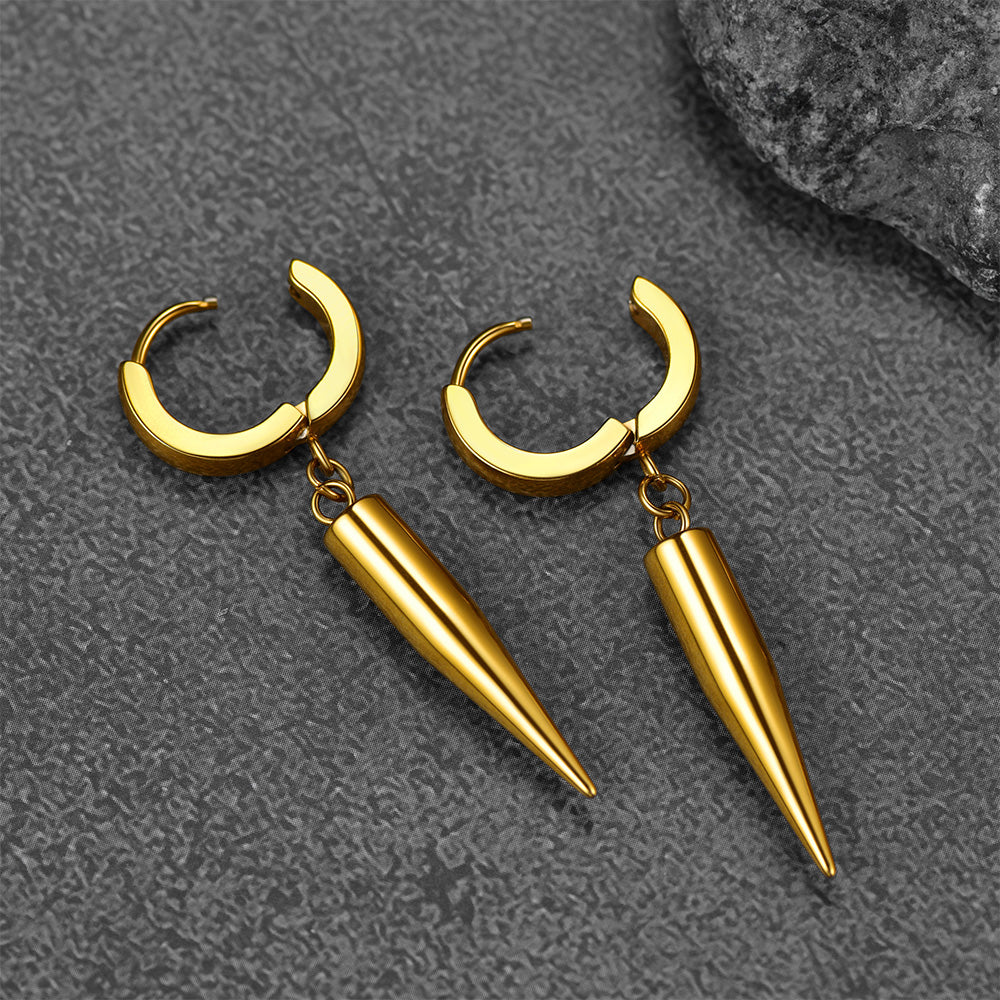 Punk Long Spike Dangle Hoop Earrings for
