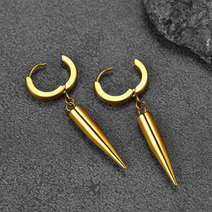 Punk Long Spike Dangle Hoop Earrings for