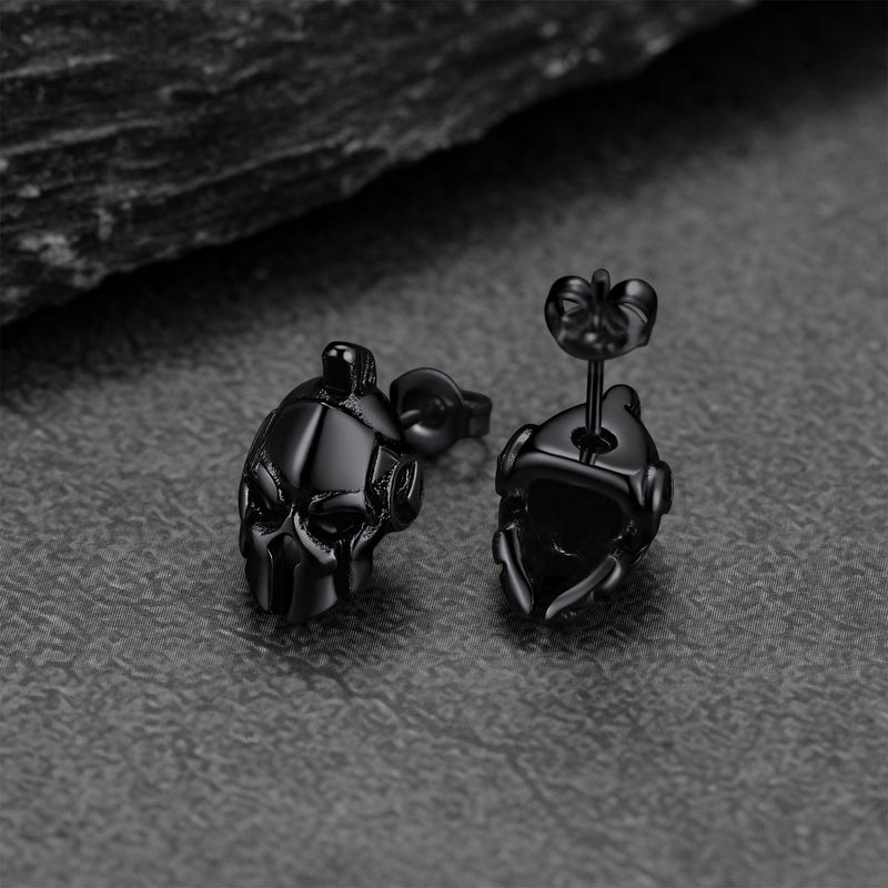 Ancient Greek Spartan Helmet Stud Earrings for