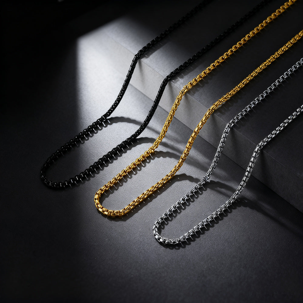 2mm Stainless Steel Rolo Cable Chain Necklace for