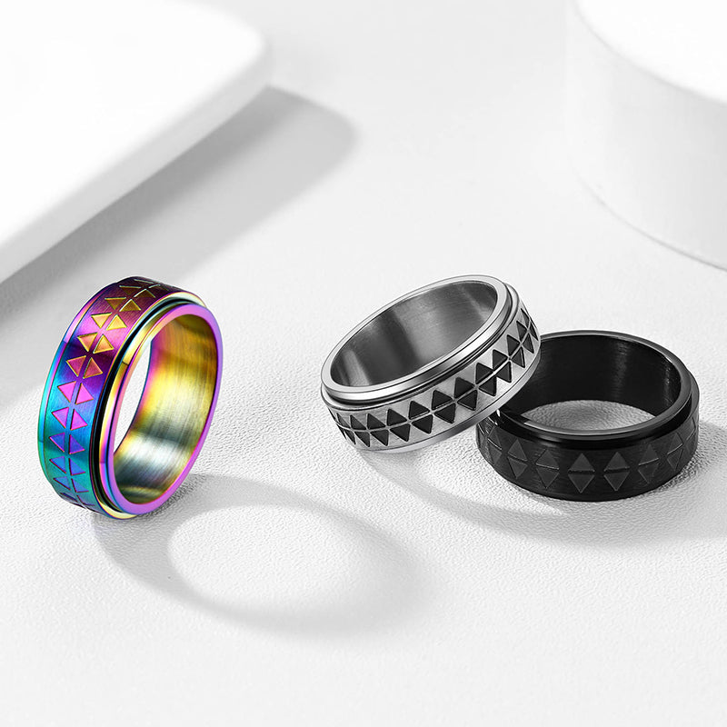 Faithheart Unique Triangle Anxiety Ring Stainless Steel