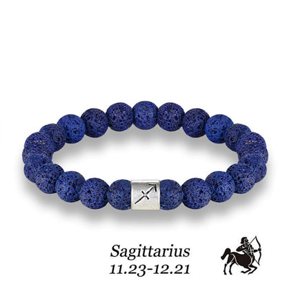 Handmade Lava Stone Zodiac Bracelet