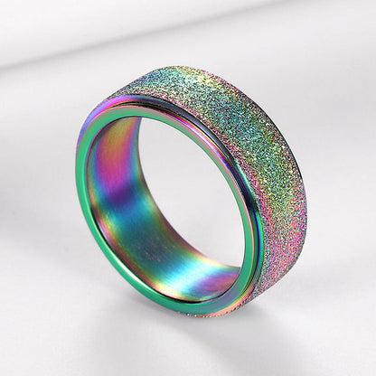 Faithheart Glitter Finish Fidget Anxiety Ring Stainless Steel