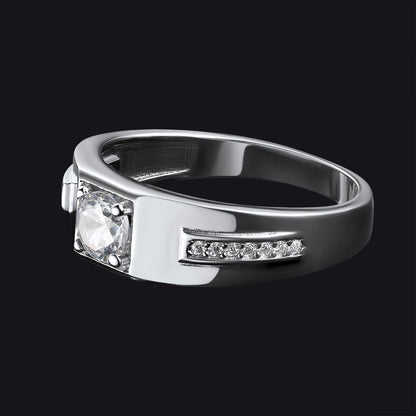 Black Onyx Ring Diamond Ring in Sterling Silver
