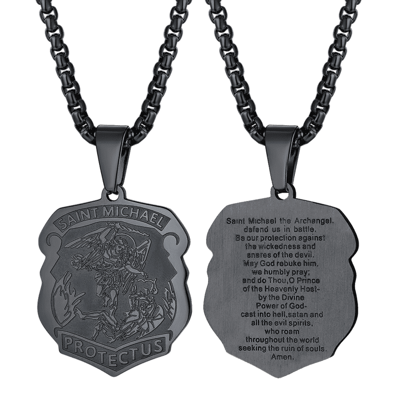 Archangel St. Michael Necklace Medal Shield Pendant for
