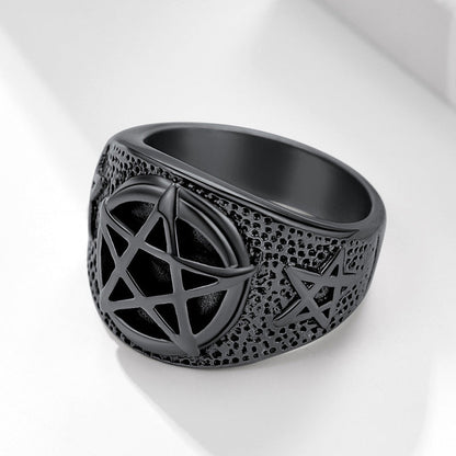 Pentagram Ring Stainless Steel Ring for
