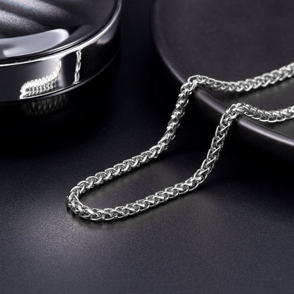 Spiga Wheat Chain Stainless Steel Link Necklace for