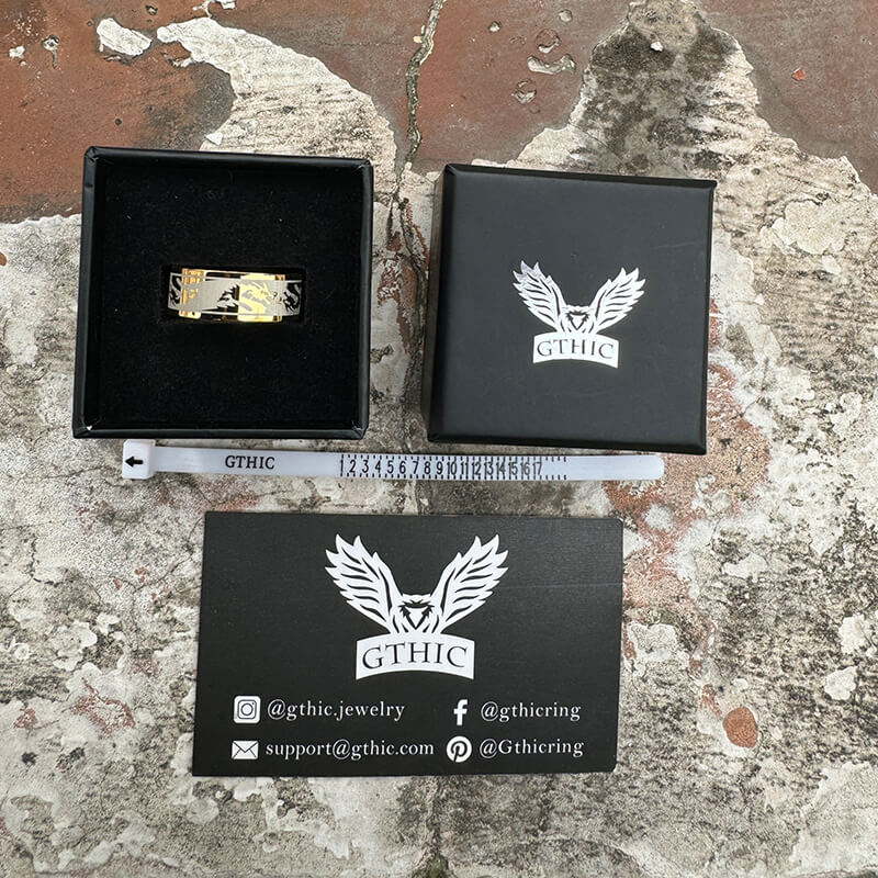 8 Mm Dragon Shadow Stainless Steel Ring