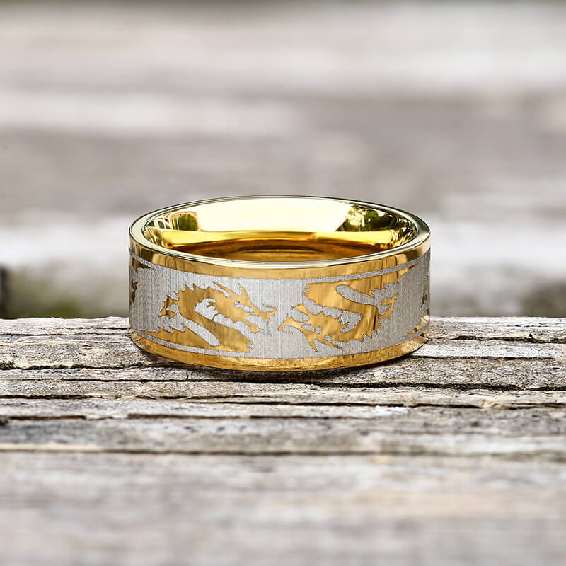8 Mm Dragon Shadow Stainless Steel Ring