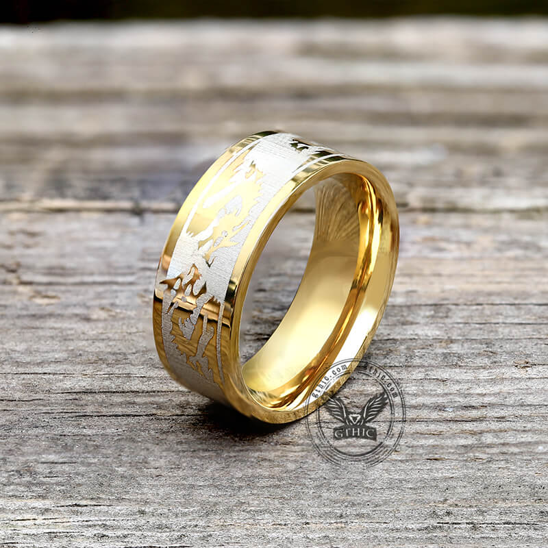 8 Mm Dragon Shadow Stainless Steel Ring