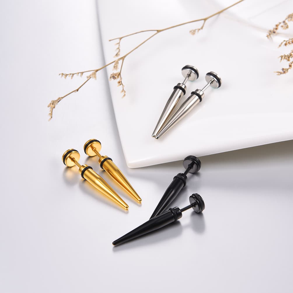 Punk Spike Stud Earrings for 3 Pairs