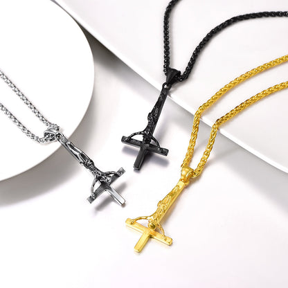 Unside Down Cross Crucifix Necklace Pendant for