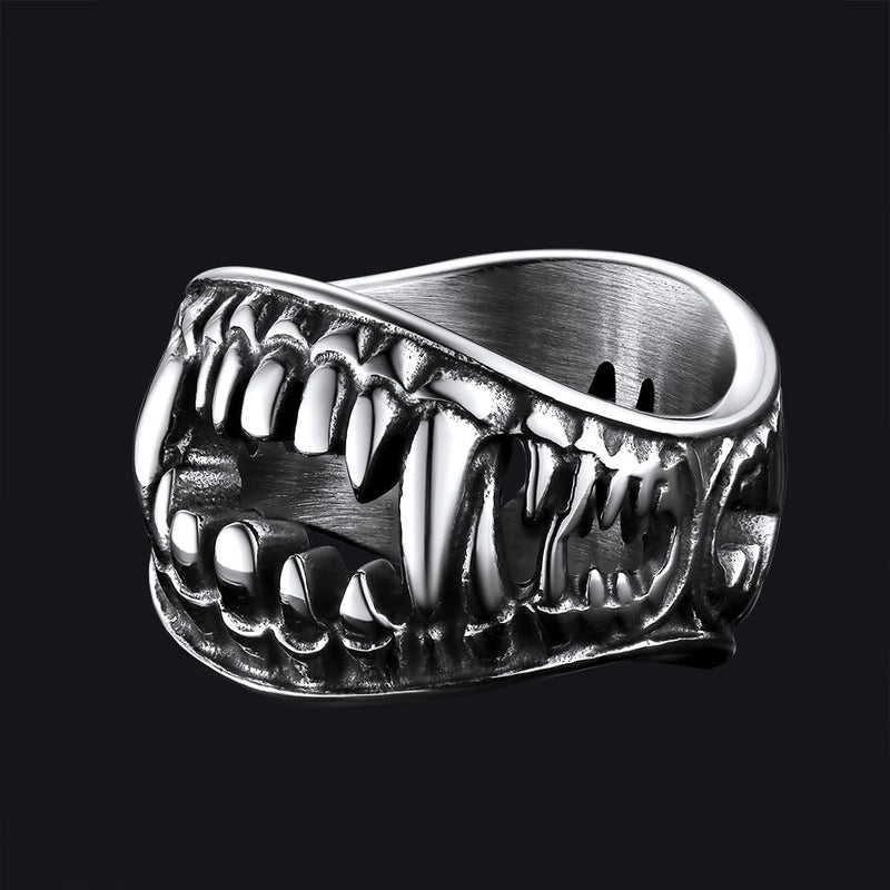 Gothic Punk Vampire Fang Teeth Ring for