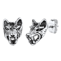 Viking Wolf Stud Earrings for