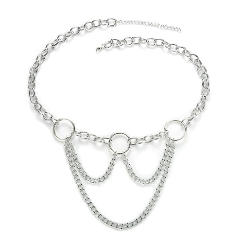 90s Metal Chain Belt / Statement Waist Chain for