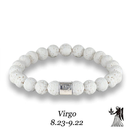 Handmade Lava Stone Zodiac Bracelet