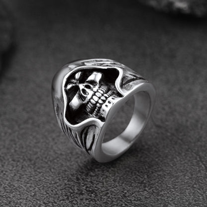 Gothic Grim Reaper Skull Ring for in Stainless Steel