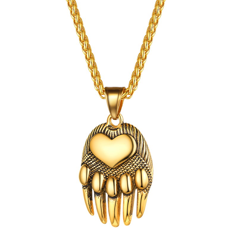 Viking Bear Paw Pendant Necklace Jewelry for