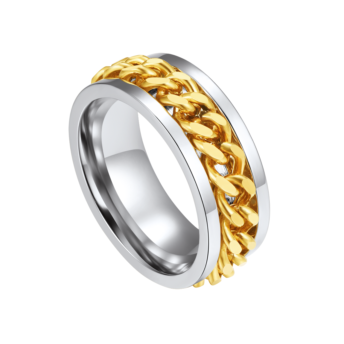 Cuban Chain Fidget Ring for Anxiety