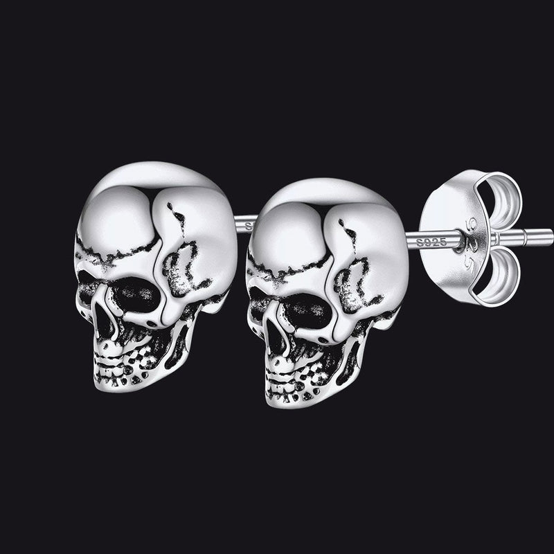 Gothic Punk Skull Stud Earrings for
