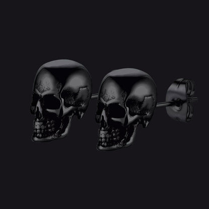Gothic Punk Skull Stud Earrings for