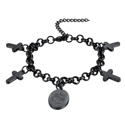 Patron St. Michael Charm Bracelet With Cross for
