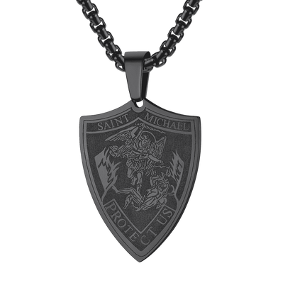Saint Michael Necklace Archangel Shield Pendant for