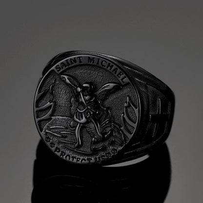 Christian Saint Michael Signet Ring for