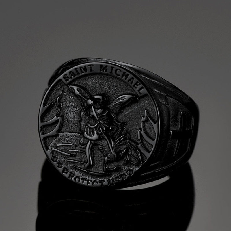Christian Saint Michael Signet Ring for