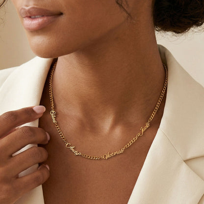 Customized Name Necklace With Cuban Link Chain for